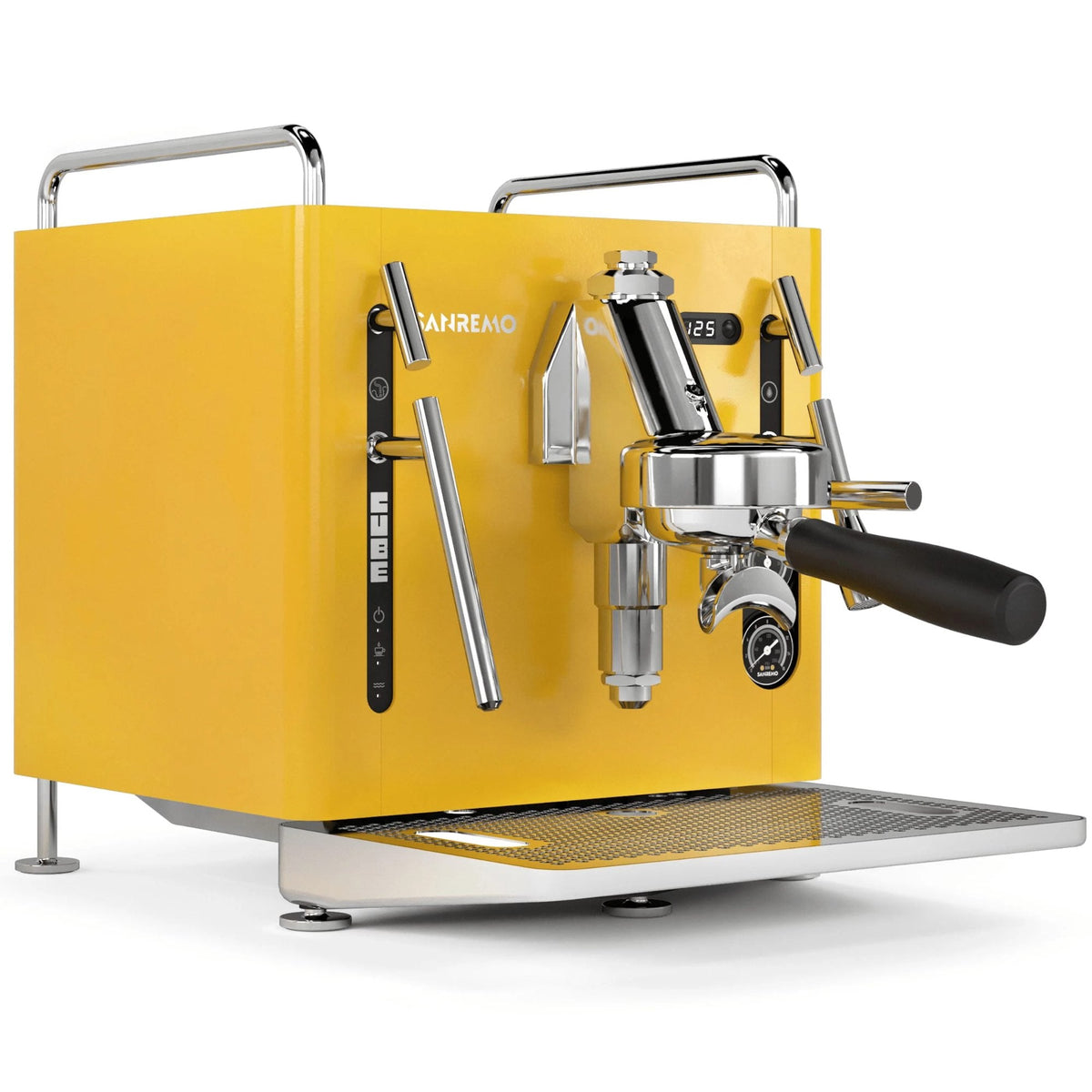Sanremo Cube R espresso machine in Yolk Yellow