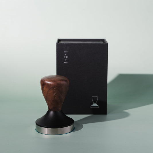 Airflow wooden handle coffee tamper — black